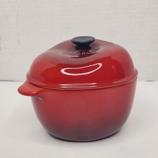 Le Creuset Harvest Red Apple Cerise Casserole Stoneware Mini Cocotte W/ Lid