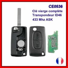CLE VIERGE ELECTRONIQUE CE0536 ID46 POUR PEUGEOT 207 307 308 SW 2 BOUTONS ASK LR
