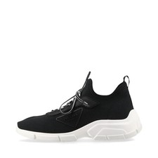 Prada Triangle logo Fabric Sneakers 36 1/2 Ladies' Black 1E451M sack Box Include