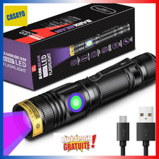 Lampe Torche UV 365-395nm Rechargeable Détecteur Urine Animaux Wood