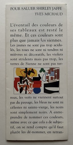 Shirley jaffe plaquette - jaffe,