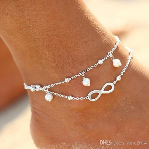 Bracelet cheville argent - de,