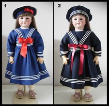 robe & béret poupée ancienne Jumeau SFBJ Halbig dress & hat antique bisque doll