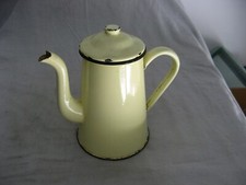 Very nice old pastel yellow enamelled coffee maker circa 1930
