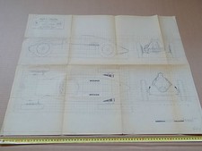 1938 TECHNICAL DRAWING AUTO UNION TYPE D GRAND PRIX HAROLD PRATLEY F1 