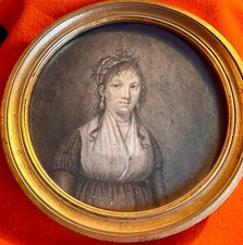 PORTRAITS  (PAIRE ) GRISAILLE