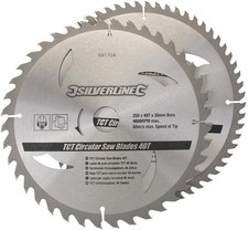 Silverline 991704 – Lot de 2 Lames de Scie Circulaire Carbure de Tungstène