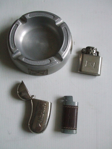 Lot cendrier metal briquet - cendrier,