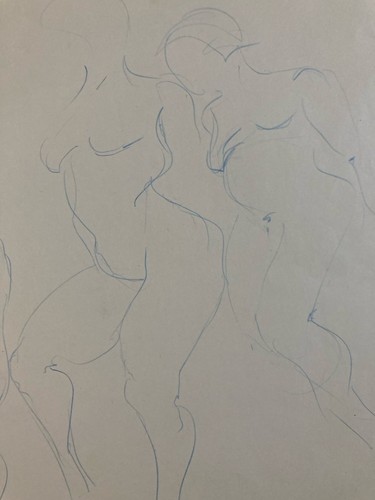 Dessin sur papier femme nue - femme, nu