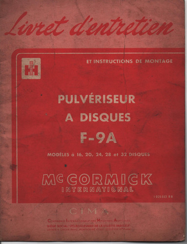 Tracteur notice emploi