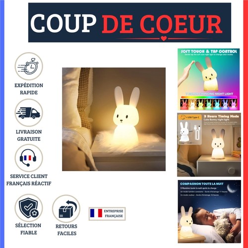 Veilleuse bébé lapin led - veilleuse,