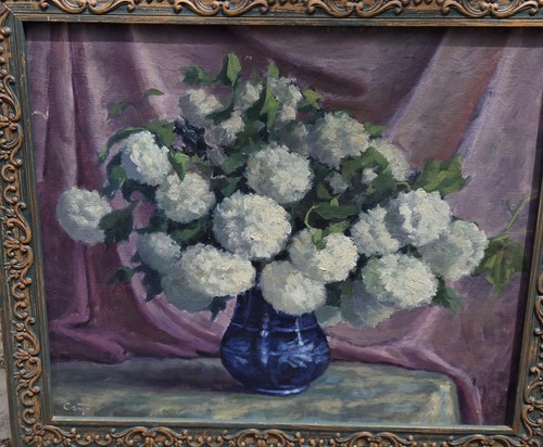 Tableau signé bouquet - tableau,