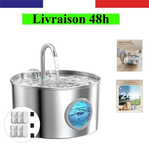 Fontaine eau chat inox - chat,