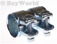 1pc Exhaust Universal Pipe Connector 51x55.5x95mm Double Clamp Connector 51mm