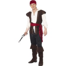 Smiffys Pirate Costume, Brown (Size XL)