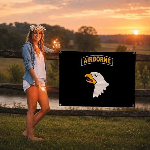 Drapeau 101st airborne - drapeau, aigle