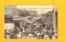 LE CREUSOT / SAINT-LAURENT (71) TRAILER at the MERCHANT STAND, animated market in 1904