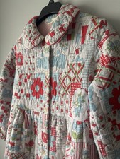 Rare Vintage Long Quilted Housecoat Robe 70’s Floral Hippie Mod Women’s Size 4-6