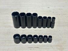 NEW Proto Tools USA 15pc SAE 3/8” to 7/8” Black Socket Set, 12 Point, 3/8” Drive