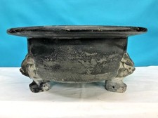 Ancien Noir Terre Cuite Lavabo