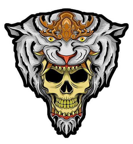 Tete mort tigre - tete, de