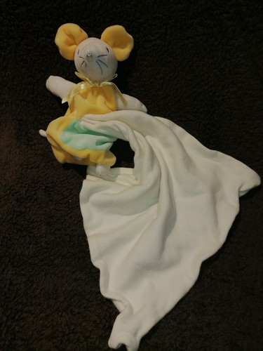 Doudou mouchoir souris verte - mouchoir,