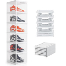 Étagère à Chaussures Gain de Place Modulable Avec 6 Étagères Falt Plastique Port