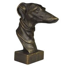 Greyhound Whippet Dog Bust Head Statue Cheminée Ornement Book End Castiron