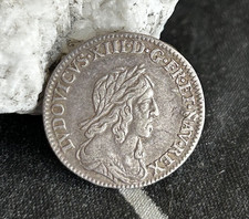 LOUIS XIII LE JUSTE Douzième d'écu, buste drapé et cuirassé 1643, Rose, Paris