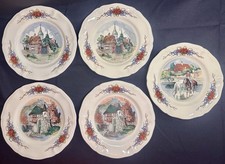 Set of 5 Sarreguemines Obernai France 8"  Salad Plates