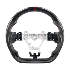 D Type Carbon Fiber Steering Wheel For Subaru WRX STI Levorg 2015-22 Nappa Grips