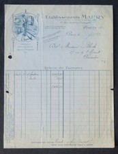 Invoice 1930 PARIS Establishment MAURY bathroom bathtub illustrated 115