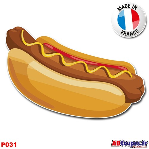 Sticker autocollant hot dog - autocollant,
