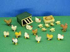 Britains Johillco 1930s Câble Ferme 22 PC Coq Poussins Poule Maison Cockeral Etc