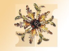 WROUGHT IRON FLOOR LAMP ceiling light with colored leaves 1 light