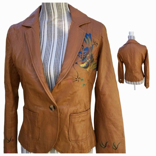 Veste vintage cuir - vintage, d'agneau