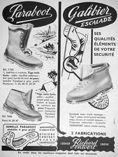 ADVERTISEMENT 1954 RICHARD PONTVERT PARABOOT GALIBIER CLIMBING SAFETY ELEMENTS