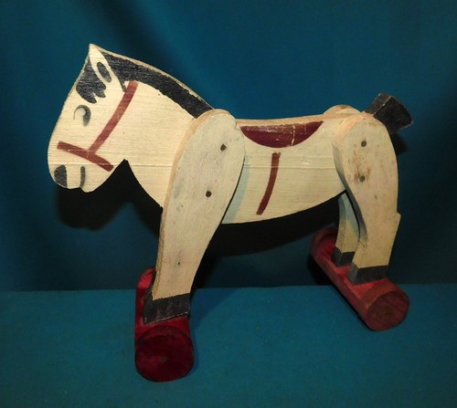 Ancien jouet tirer cheval - ancien, a