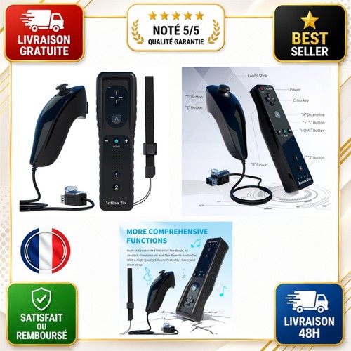 Manette wii sans - wii, 2-en-1