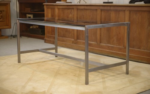 Bureau design inox brossé - design, en