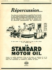 Publicité ancienne automobile standard motor oil 1927 issue de magazine