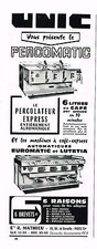 ADVERTISING 1965 UNIC PERCOMATIC express percolator