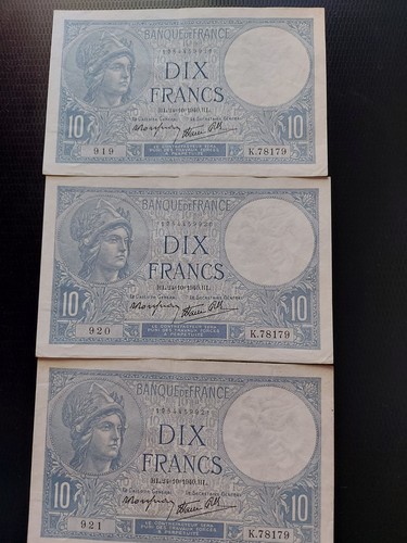 Suite billets 10 francs - 3,