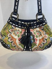Isabella Fiore Whipstitch Floral Tapestry Hobo Shoulder Bag Y2K Boho Paisley