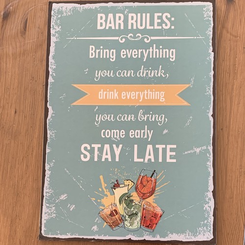 Plaque décorative bar rules - décorative,