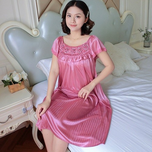Chemise nuit satin motif - nuit,