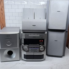 Philips Mini Hi-Fi Stereo System Fwp P900 speakers, subwoofer, surround WORKS