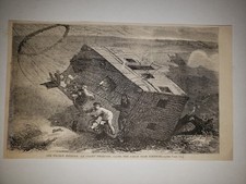 French Ballon Le Geant Nienburg Germany 1863 Sketch Print