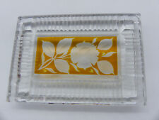 STUNNING PAPERWEIGHT BOHEMIAN GLASS PAPER PRESS FLORAL DECOR