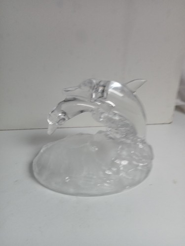 Statuette dauphin cristal - dauphin, en